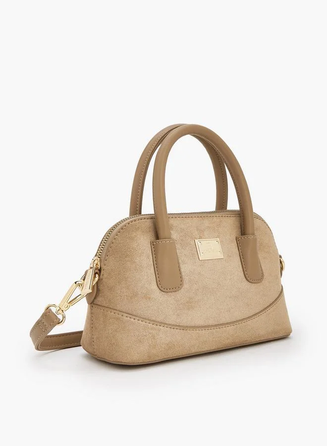 Flora Bella By Shoexpress BEIGE Solid Crossbody Bag With Zip Closure for Women | Best Price UAE