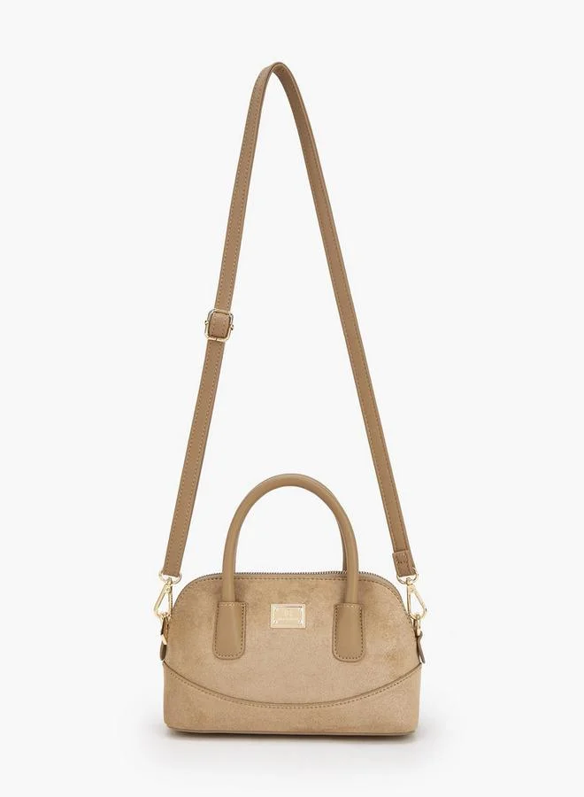 Flora Bella By Shoexpress BEIGE Solid Crossbody Bag With Zip Closure for Women | Best Price UAE