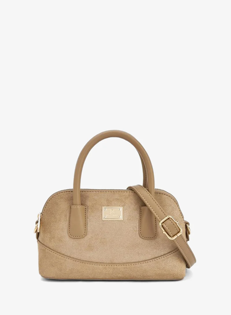 Solid Crossbody Bag With Zip Closure