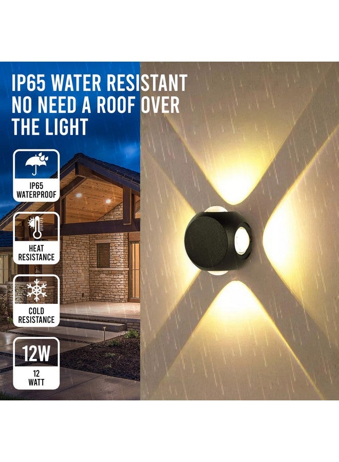 Gesto 8W Waterproof Led Wall Light for Home Decoration - Up Down 4-Way LED Wall Lamp | IP65 Outdoor Fancy Wall Lights for Balcony,Gate,Elevation,Garden,Patio | Decorative Wall Mount Light -Pack of 1 - Image 2