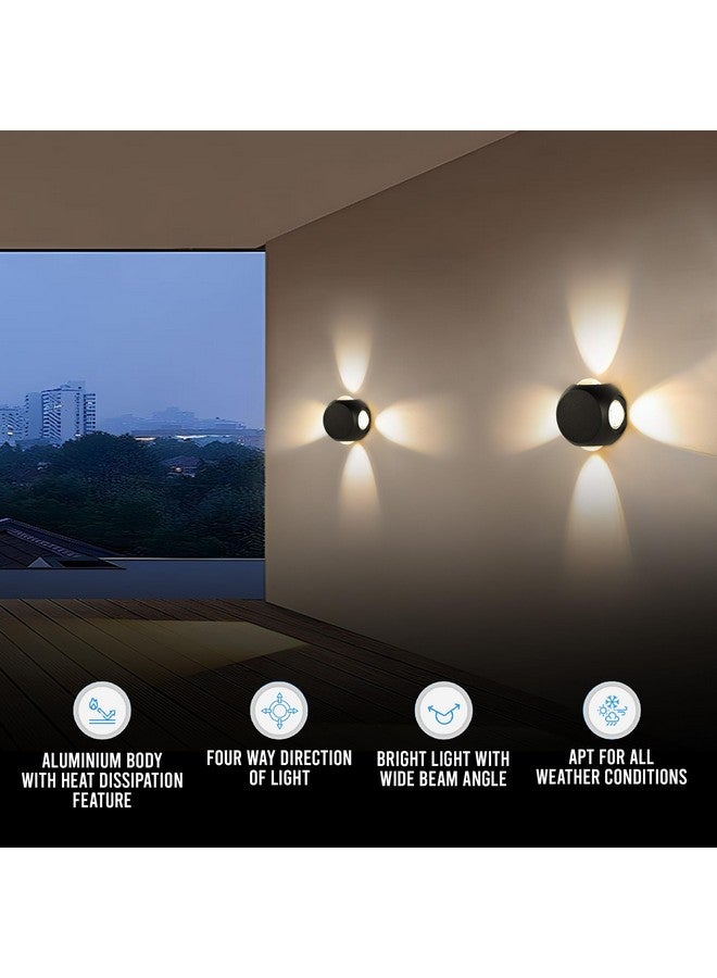Gesto 8W Waterproof Led Wall Light for Home Decoration - Up Down 4-Way LED Wall Lamp | IP65 Outdoor Fancy Wall Lights for Balcony,Gate,Elevation,Garden,Patio | Decorative Wall Mount Light -Pack of 1 - Image 3