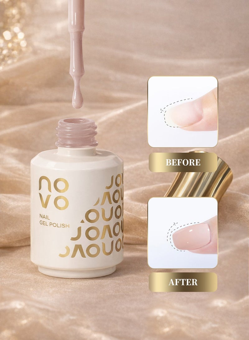 Novo 3-in-1 One Step Gel Polish, No Base&Top Needed, Soak-Off UV LED Cure Nail Art Manicure DIY Home 12ml-NG05# Dusty Rose Pink - Image 4