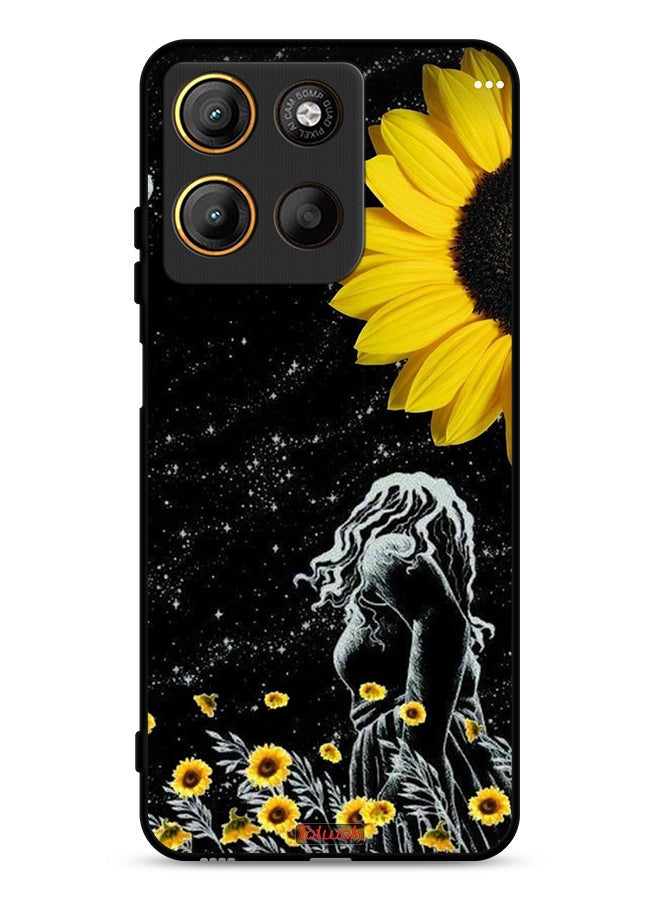 Tolwak Motorola Moto G15 Protective Case Cover Girl Look At Moon Art