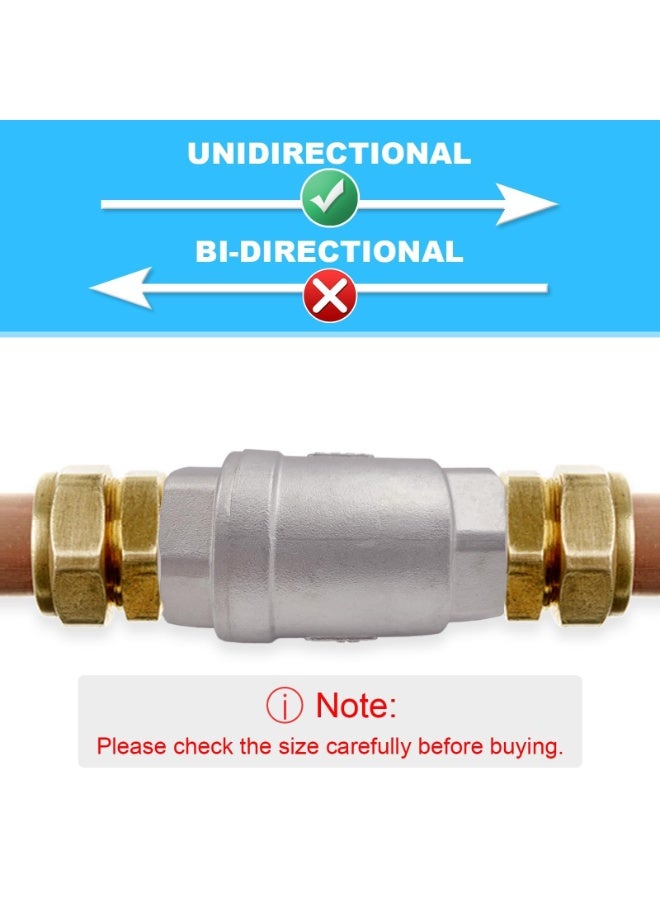2" Check Valve Stainless Steel Spring Check Valve Unleaded In Line Vertical Check Valve Non Return One Way Counterflow Valve to Prevent the Medium Backflow for Oil Water Gas Air DN50  - Image 4