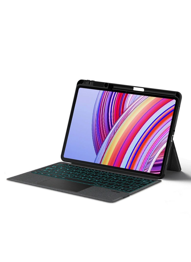 General - Keyboard case for Redmi Pad Pro 12.1-inch, 7-color backlit, detachable magnetic wireless Bluetooth keyboard - Image 1
