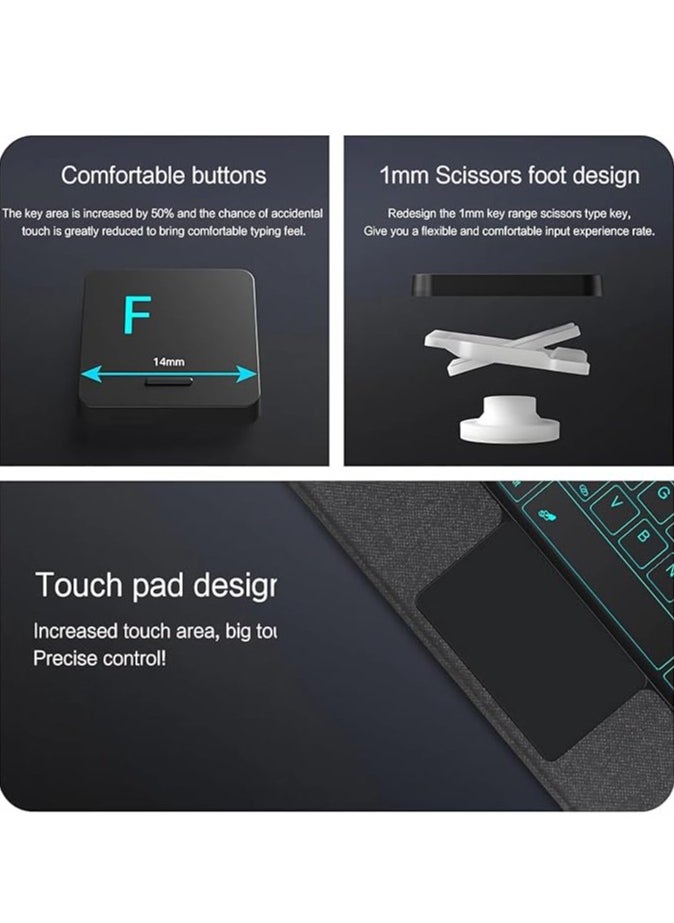General - Keyboard case for Redmi Pad Pro 12.1-inch, 7-color backlit, detachable magnetic wireless Bluetooth keyboard - Image 1