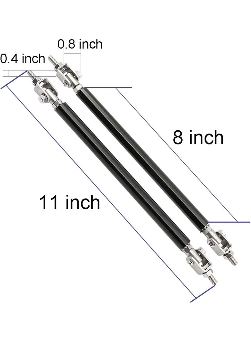 2PCS Adjustable 8-11 Splitter Strut Rods, Automotive Front Lip Strut Rod Bumper Splitter Universal Tie Support Bars Fit for Most Cars (Color : Black) - Image 2