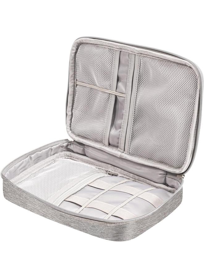 Procases Electronics Organizer Travel Case Tech Bag Accessories Pouch For Cords Charger Cables Power Bank Adapters Wire Grey - Image 1