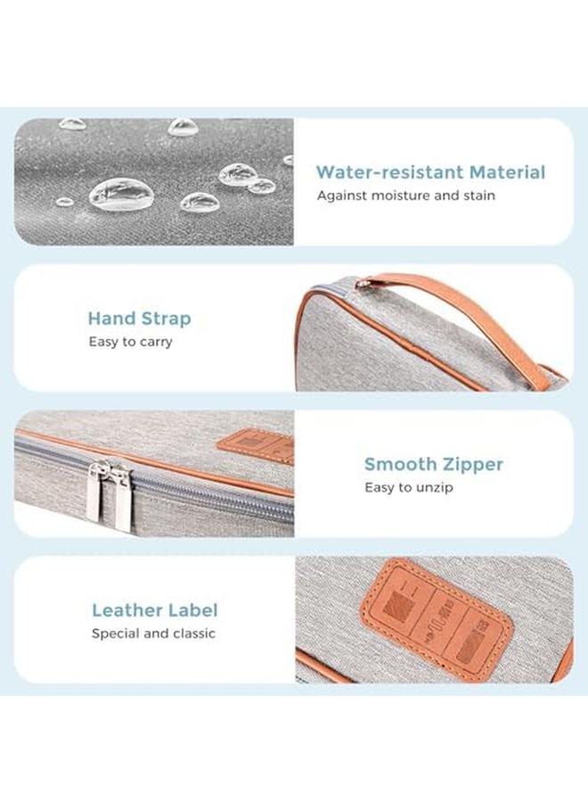 Procases Electronics Organizer Travel Case Tech Bag Accessories Pouch For Cords Charger Cables Power Bank Adapters Wire Grey - Image 5