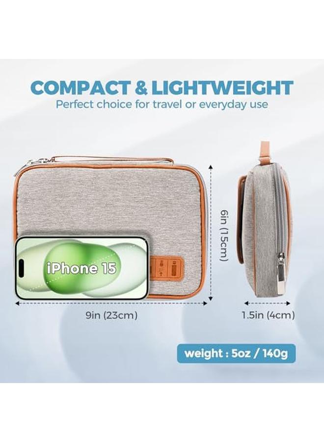 Procases Electronics Organizer Travel Case Tech Bag Accessories Pouch For Cords Charger Cables Power Bank Adapters Wire Grey - Image 3