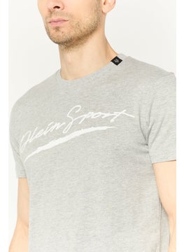 Plein Sport Men Sportswear Fit Short Sleeve Outdoor T-Shirt, Grey  - Image 3