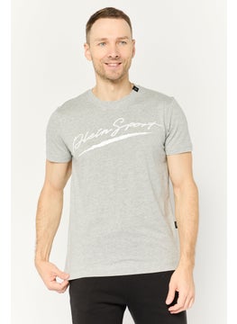 Plein Sport Men Sportswear Fit Short Sleeve Outdoor T-Shirt, Grey  - Image 1