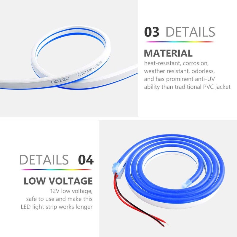 Shoppingekart Shoppingekart Neon Strip Light Holiday Home DIY Decor Waterproof SMD 2835 120LEDsm Flexible Ribbon Neon Lamp 20 MeterColor YellowSilicone Rubber  - Image 5