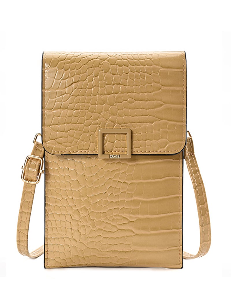 Women Phone Bag with Shoulder Strap Transparent Window PU Leather Wallet - Image 1
