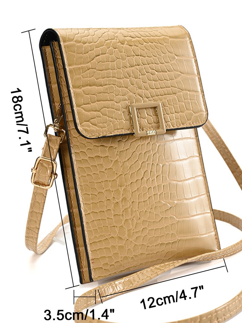 Women Phone Bag with Shoulder Strap Transparent Window PU Leather Wallet - Image 4