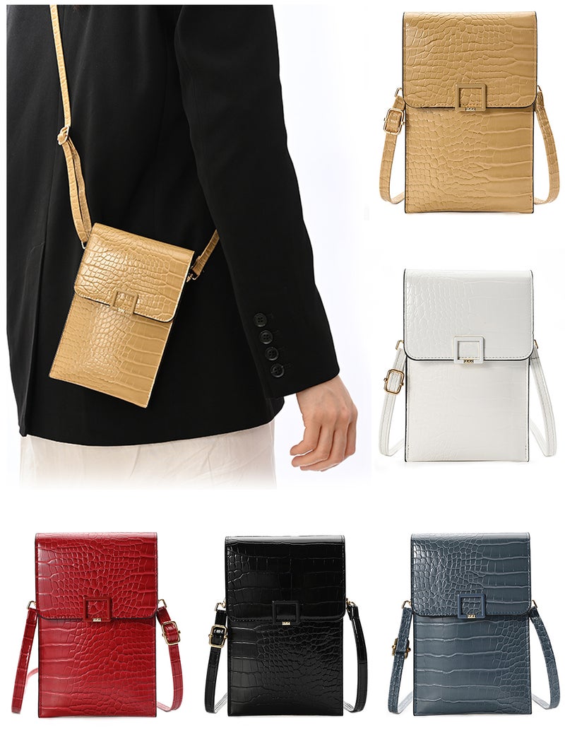 Women Phone Bag with Shoulder Strap Transparent Window PU Leather Wallet - Image 5