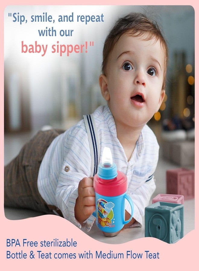 Zerya Hippo Stainless Steel Baby Spout Sipper Cup for Kids/Toddler with Soft Silicone 250 ML (SkyBlue) - Image 4