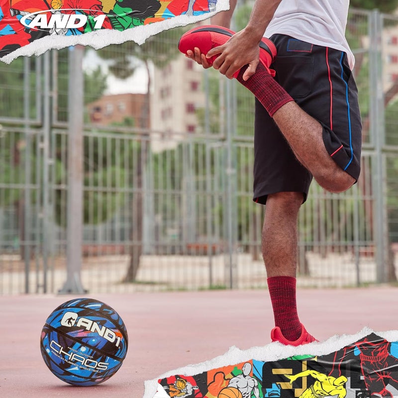 And1 Chaos Basketball: Official Regulation Size 7 (29.5 inches) Rubber - Deep Channel Construction Streetball, Made for Indoor Outdoor Basketball Games - Image 4