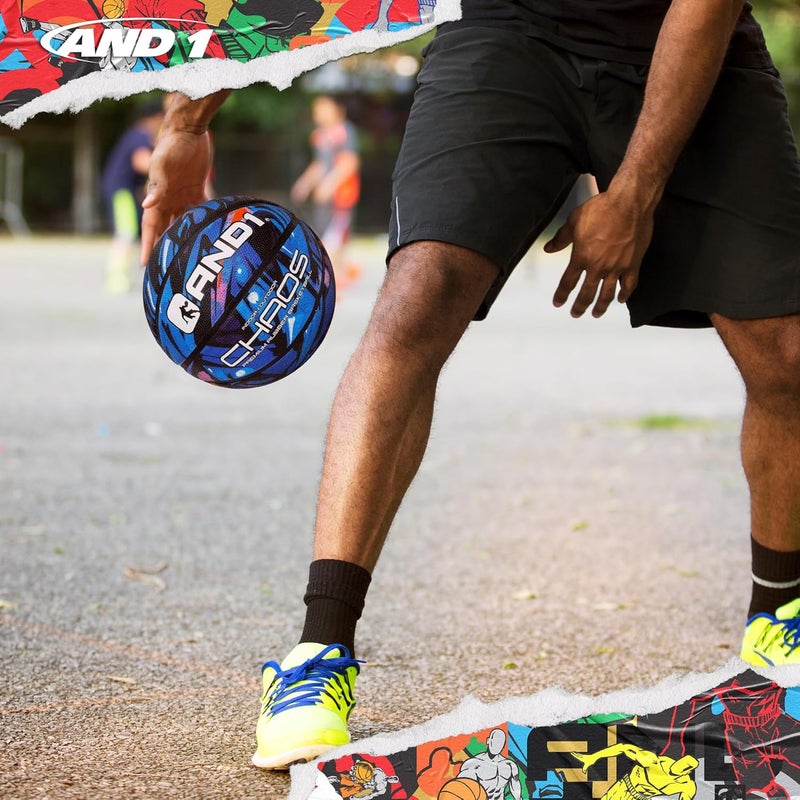 And1 Chaos Basketball: Official Regulation Size 7 (29.5 inches) Rubber - Deep Channel Construction Streetball, Made for Indoor Outdoor Basketball Games - Image 3
