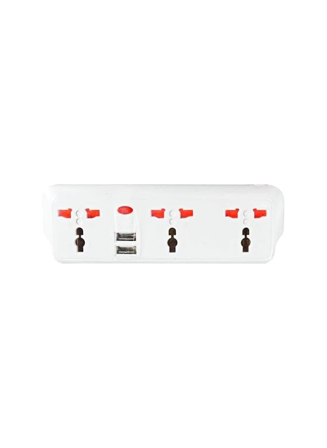 Unipower - Unipower 8 in 1 Multi Plug wall Extension Socket with 2 USB, 6 Way Multiple Electrical Outlet Adaptor with Light, Electrical Power Extender Outlet Adaptor for Home, Office, Kitchen - Image 1