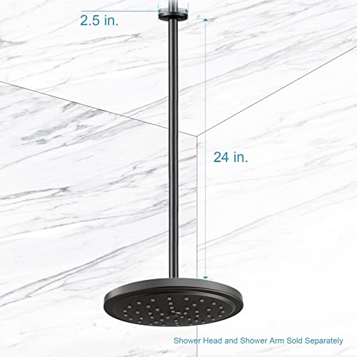 OFFO Shower Arm with Flange, 24 in Oil Rubbed Bronze Ceiling Mount Replacement Rain Shower Head Straight Arm Ceiling-Mounted For Fixed Shower Head & High Pressure Rain - Image 5