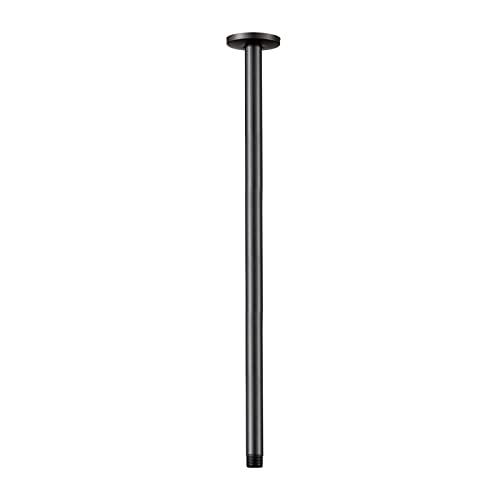 OFFO Shower Arm with Flange, 24 in Oil Rubbed Bronze Ceiling Mount Replacement Rain Shower Head Straight Arm Ceiling-Mounted For Fixed Shower Head & High Pressure Rain - Image 1
