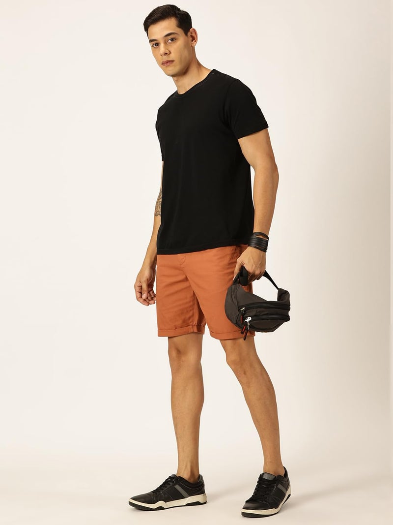 Thomas Scott Men 100% Cotton Smart Chino Shorts (TSS038_Rust, 36) - Image 5