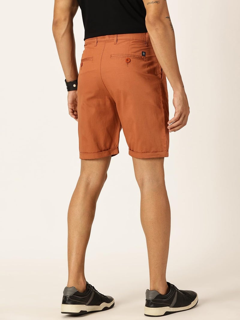 Thomas Scott Men 100% Cotton Smart Chino Shorts (TSS038_Rust, 36) - Image 4