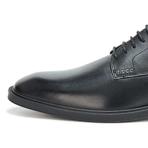 HUGO Brushed Leather Derby Dress Shoe, Black Jade, 11 - Image 4