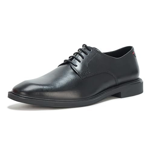 HUGO Brushed Leather Derby Dress Shoe, Black Jade, 11 - Image 1