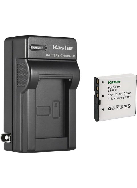 Kastar 1Pack Battery and AC Wall Charger Replacement for Kodak LB060 LB060 Battery Kodak PixPro AZ365 PixPro AZ421 PixPro AZ501 PixPro AZ521 PixPro AZ522 PixPro AZ525 PixPro AZ526 Cameras