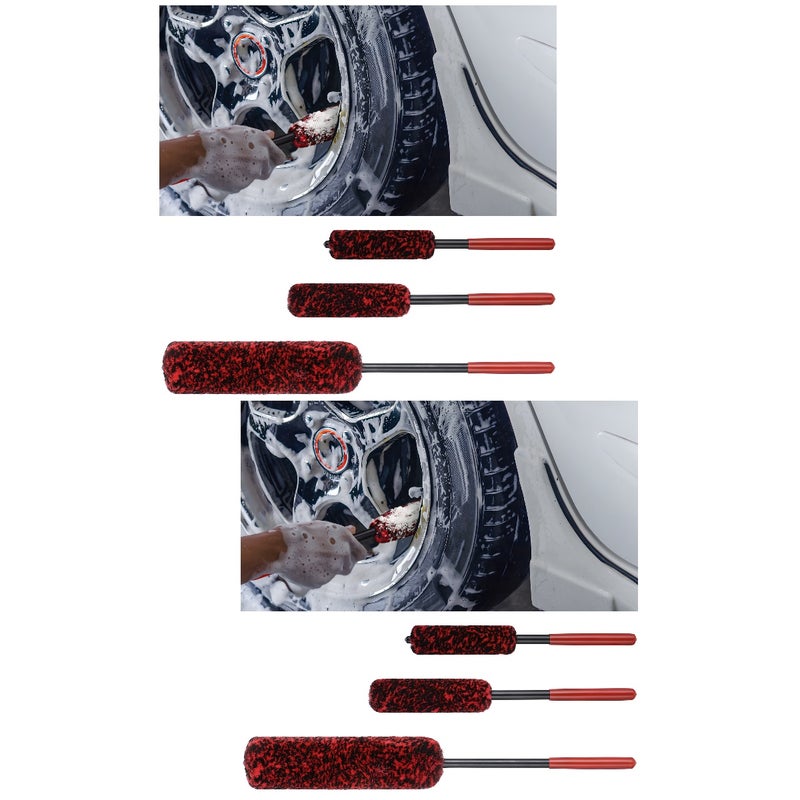6 pcs Tire Brushes Automotive Bendable Wheel Cleaner Brushes Detailing Brushes Car Cleaning Tools - Image 1