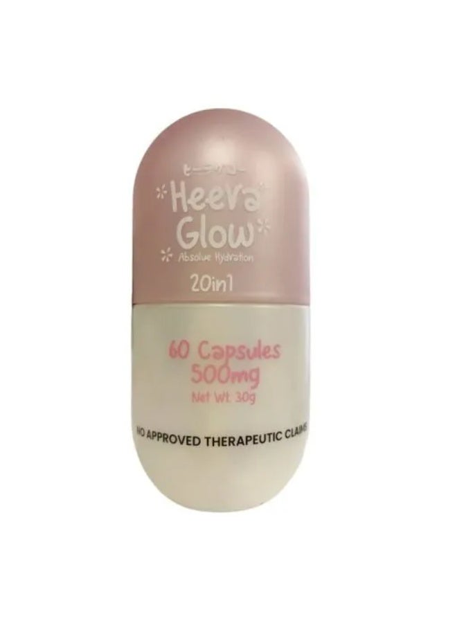 Heera Glow Absolute Hydration 20 in 1 Glutathione Collagen 60 Capsules