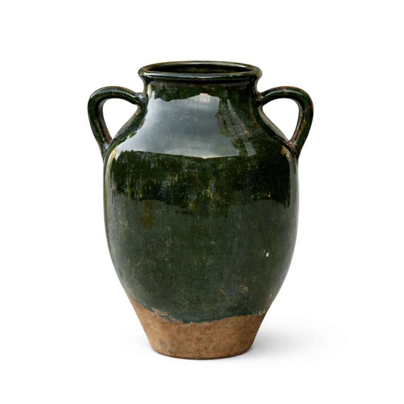 Pan Home Anduze Terracotta Amphora Vase with Handle 20x18x28.5cm - Green - 112CPZ9900022 - Image 3