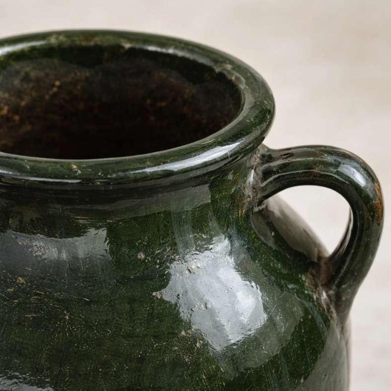 Pan Home Anduze Terracotta Amphora Vase with Handle 20x18x28.5cm - Green - 112CPZ9900022 - Image 2