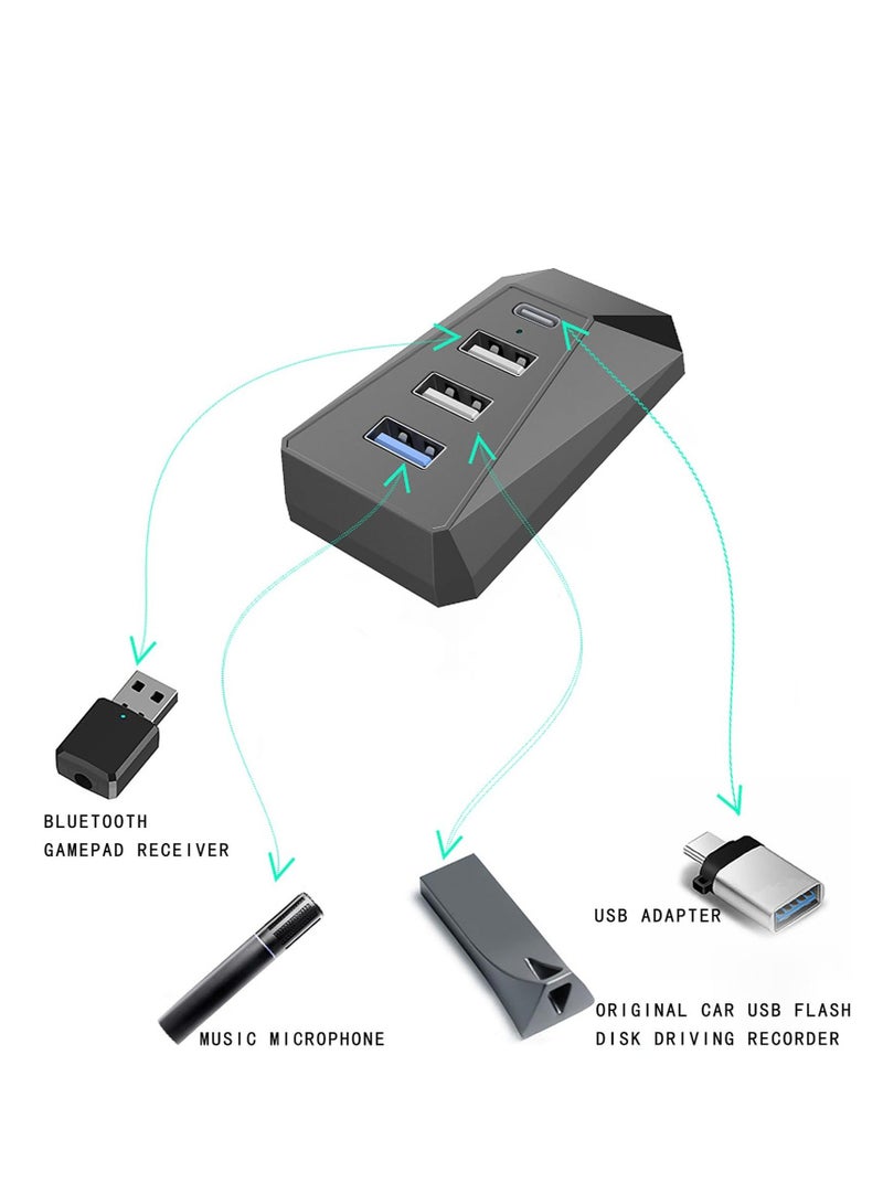 Glovebox USB Hub for Model 3/Y,  Glove Box Hub Docking Station for Tesla Charger, Compatible 4-in-1 Docking Station of Center Console Smart Sensor, for Data Transferring Charging Music Games  - Image 4