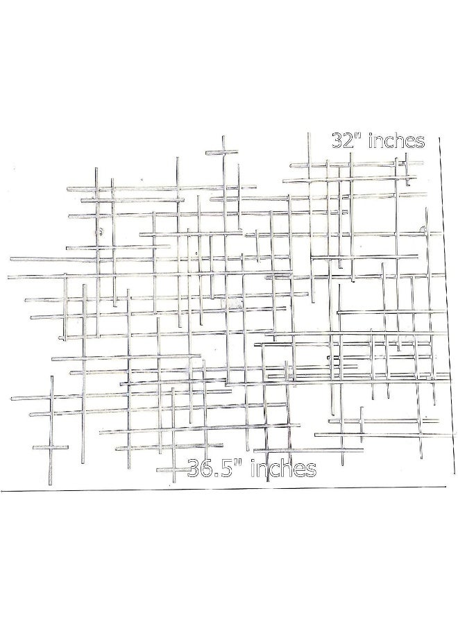 Bellaa 27079 Metal Wall Art Cross Geometric Abstract Modern Contemporary 3D Hanging Wrought Iron Minimalist Sculpture Living Room Outdoor Boho Farmhouse Home Decor Champagne Light Gold Large - Image 4