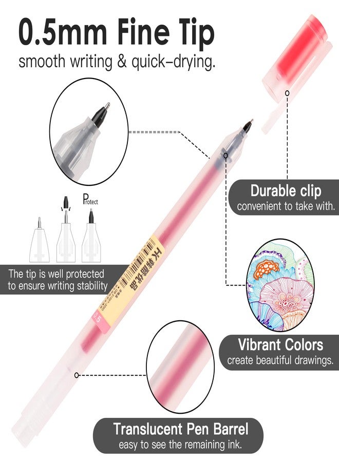 HANKU 28Pcs Colored Bible Pens No Bleed Through,0.5mm Fine Point Smooth Writing Pens,Quick Drying Colored Gel Ink Pen for Journaling,Note Taking,Writing,Office School Supplies,Japanese Stationery - Image 2