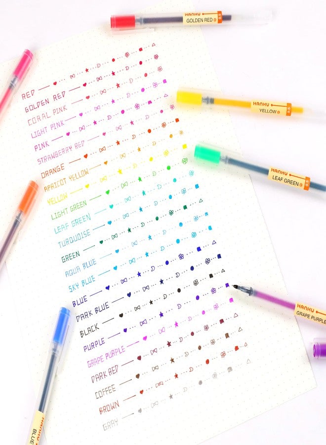 HANKU 28Pcs Colored Bible Pens No Bleed Through,0.5mm Fine Point Smooth Writing Pens,Quick Drying Colored Gel Ink Pen for Journaling,Note Taking,Writing,Office School Supplies,Japanese Stationery - Image 3