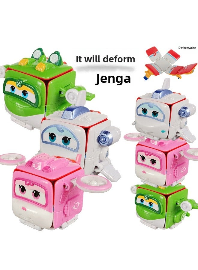 Super Flying Man's Fun Change Package Ledi Mili Xiaoai Sliding Deformation Mecha Toy Car Children's Robot Male-Color:【Fun Change Package】 Xiaoqing + Milly + Xiaoai - Image 1