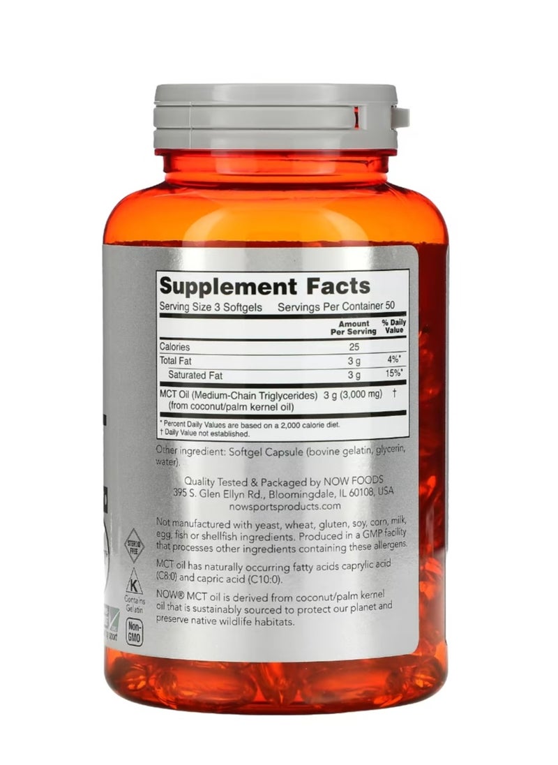 now SPORTS MCT Oil 1000 mg 150 Softgels  - Image 2