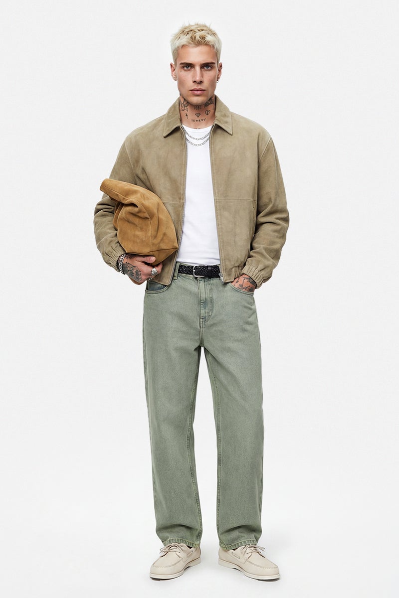 SNITCH Sage Green Solid Straight Fit Casual Jeans - Image 5