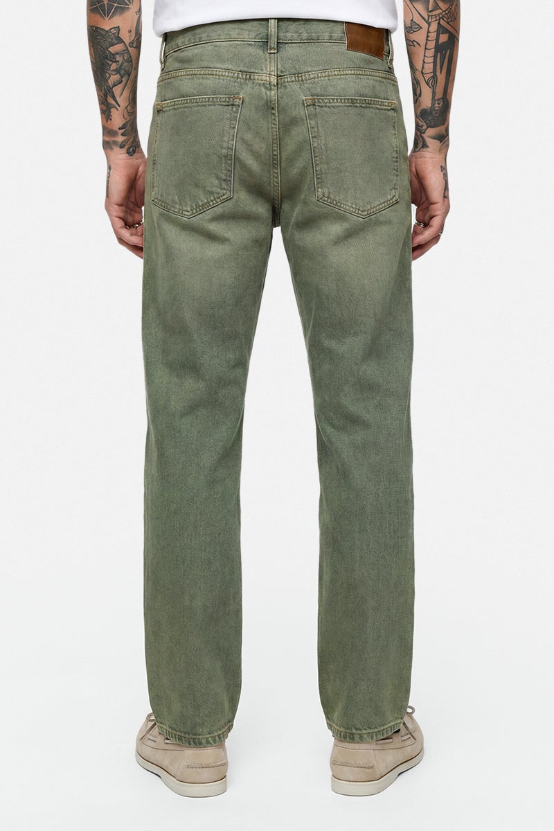 SNITCH Sage Green Solid Straight Fit Casual Jeans - Image 2