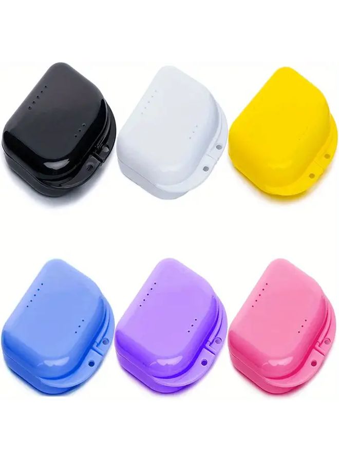 6Pcs Colorful Denture Retainer Cases With Vent Holes Snap Lock Durable Plastic - Image 2