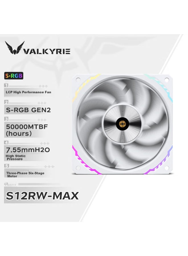 Valkyrie S12r-w Max Vk Fdb Bearing, Secondary Dynamic Balance, 3300rpm, Three-stage Adjustment, 12cm Lcp Performance Anti-thrust Fan, 4pin Pwm, Argb Lighting Effects - Image 1
