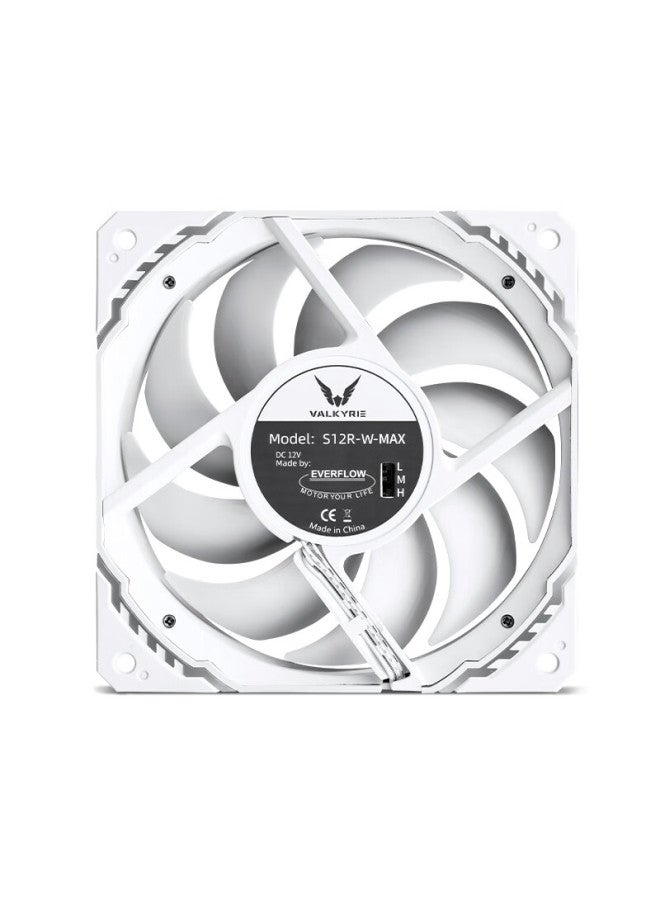 Valkyrie S12r-w Max Vk Fdb Bearing, Secondary Dynamic Balance, 3300rpm, Three-stage Adjustment, 12cm Lcp Performance Anti-thrust Fan, 4pin Pwm, Argb Lighting Effects - Image 4