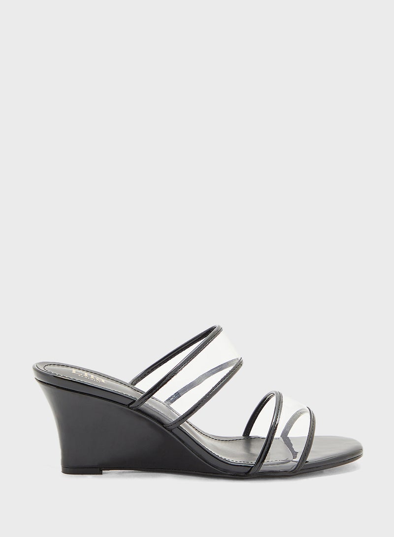 Clear Strap Wedge Sandal