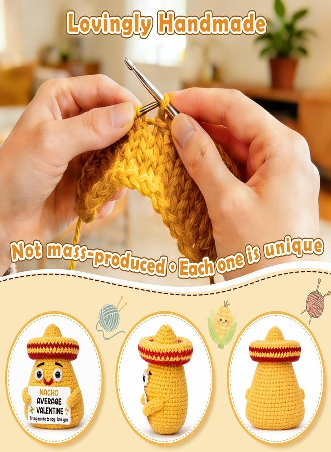 BdayPtion Valentines Day Him Her Gifts for Boyfriend Girlfriend, Valentine's Day for Kids Daughter Son, Anniversary Women Men Gifts, Romantic Present for Wife Husband Fiance Couples, Handmade Crochet Nacho Doll - Image 3