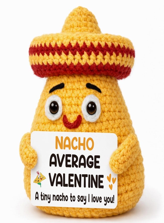 BdayPtion Valentines Day Him Her Gifts for Boyfriend Girlfriend, Valentine's Day for Kids Daughter Son, Anniversary Women Men Gifts, Romantic Present for Wife Husband Fiance Couples, Handmade Crochet Nacho Doll - Image 1