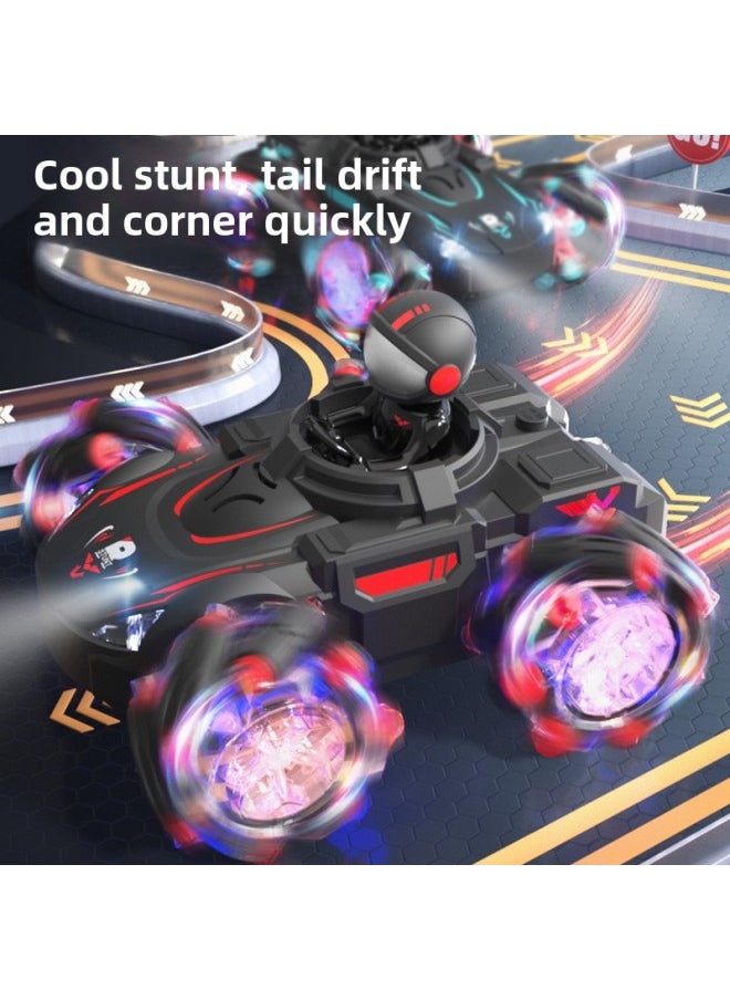 JJRC Special Effects Remote Control Car Magic Color Projection Stunt Car 2.4g Drift Racing Car Children's Sound And Light Toy Car-Color:Red  - Image 2